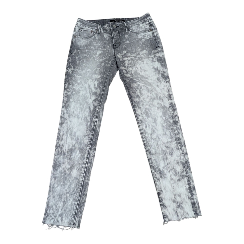 Cult of Individuality Zen Midrise Women's Gray Acid Wash Raw Hem Goth Jeans 26